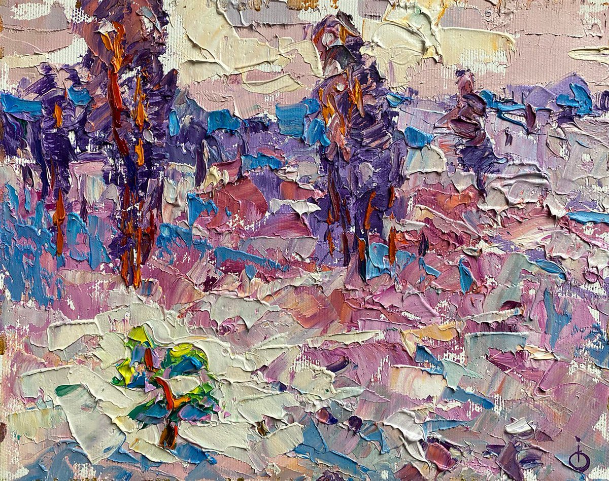 Impressionistic Landscape Oil Painting By Kalenyuk Alex, 10 X 8", It Snowed, Original Artwork