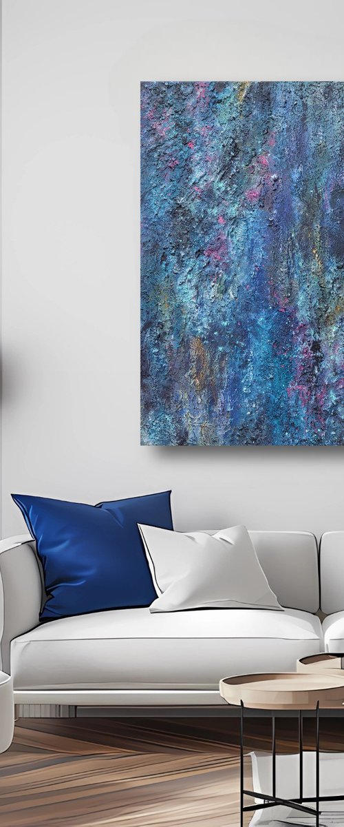 Vibrant Blue Purple Textured by Exclusive Arts