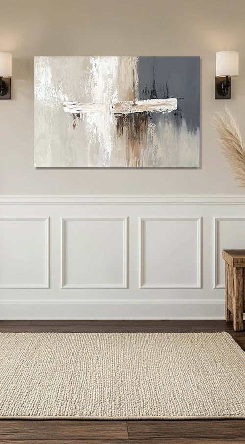 Traces of Calm Brown Grey by Tatiana Malinovscaia