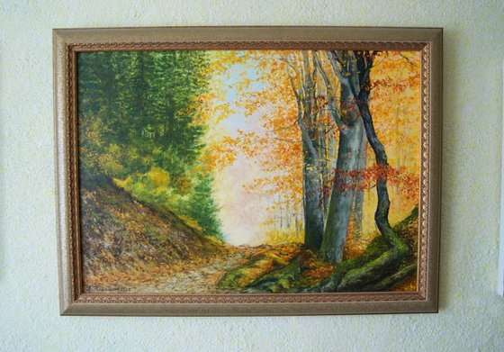 Impressionist painting 'Path to Autumn'
