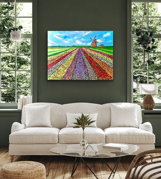 Chasing Rainbow - Tulip Field Holland