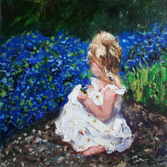 Flowering in garden... /  ORIGINAL OIL PAINTING