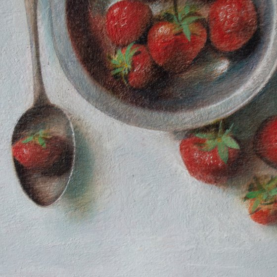 Strawberries  on a White Table