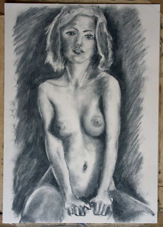 Female Figure #68 Charcoal