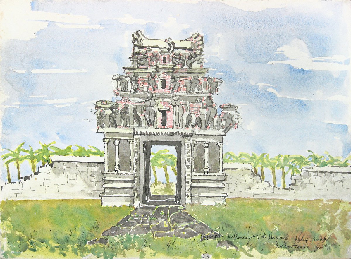 Gopuram, Entranceway at the ruins Hampi, India by Gordon Tardio
