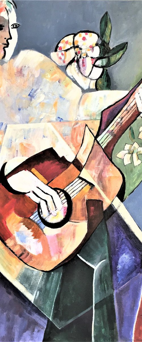 Man and Guitar by Abdelrahman Shamieh