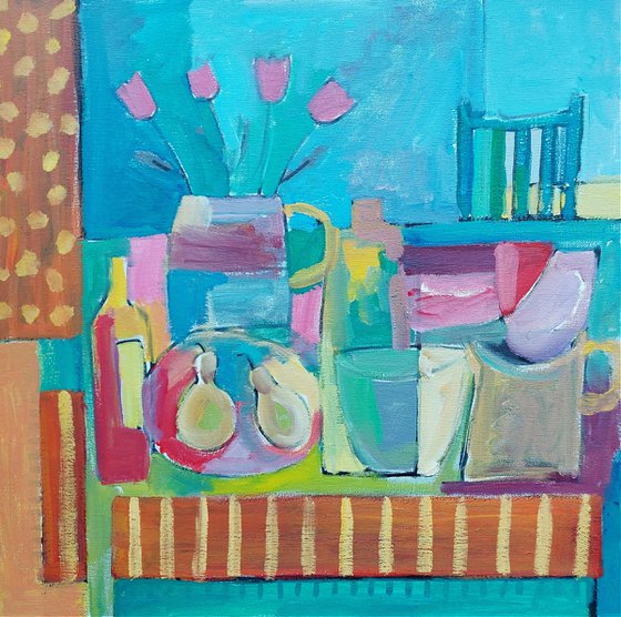 Still Life with Pink Tulips