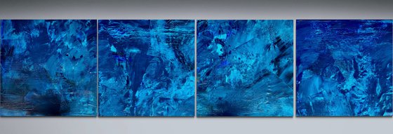 Blue abstract 259 set of 4