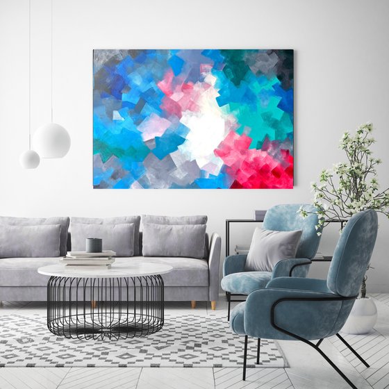 Large painting "Clouds vibration before storm".