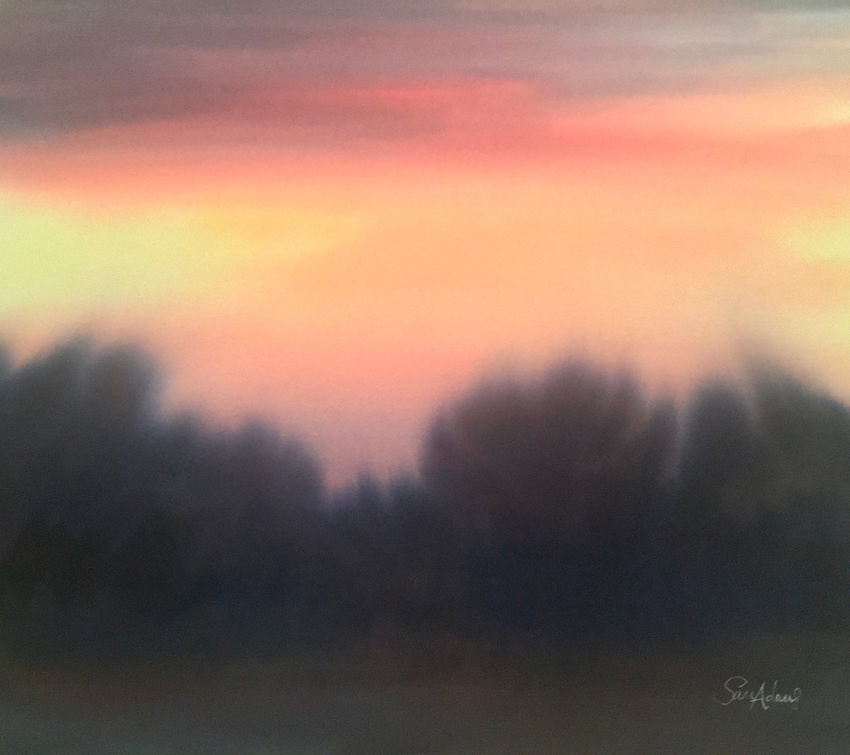 Dusk over Breach common by Samantha Adams professional watercolorist