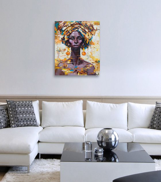 African woman portrait Original oil painting Oil painting by Anastasiia ...