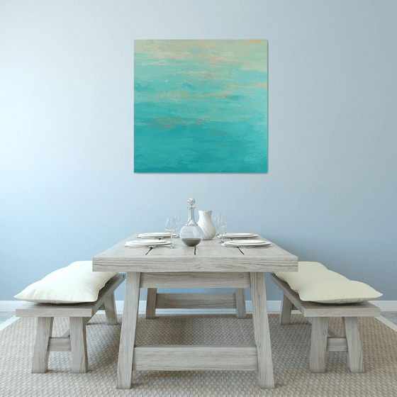 Aqua Summer - Modern Abstract Expressionist Seascape