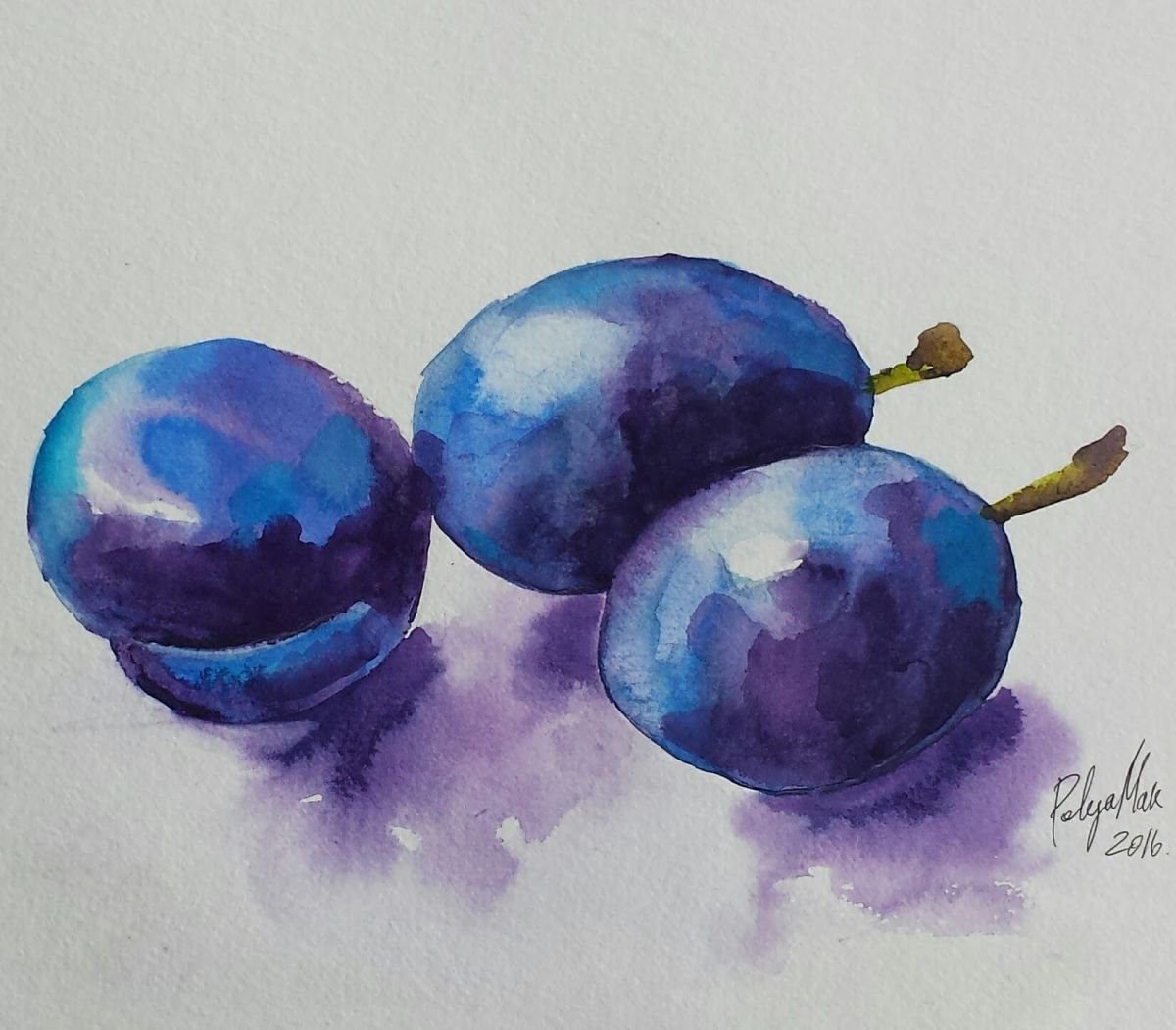 Three plums by Polina Morgan