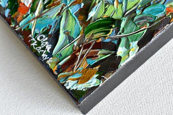 Laguna Beach 10"x10" - Impasto acrylic painting created with palette knife