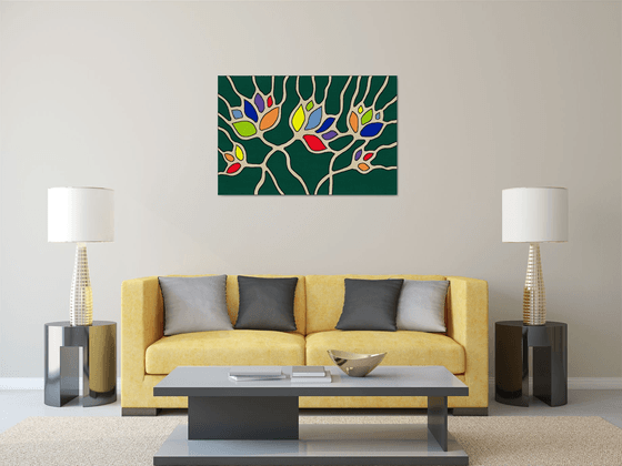 Abstract Rainbow Flowers #06