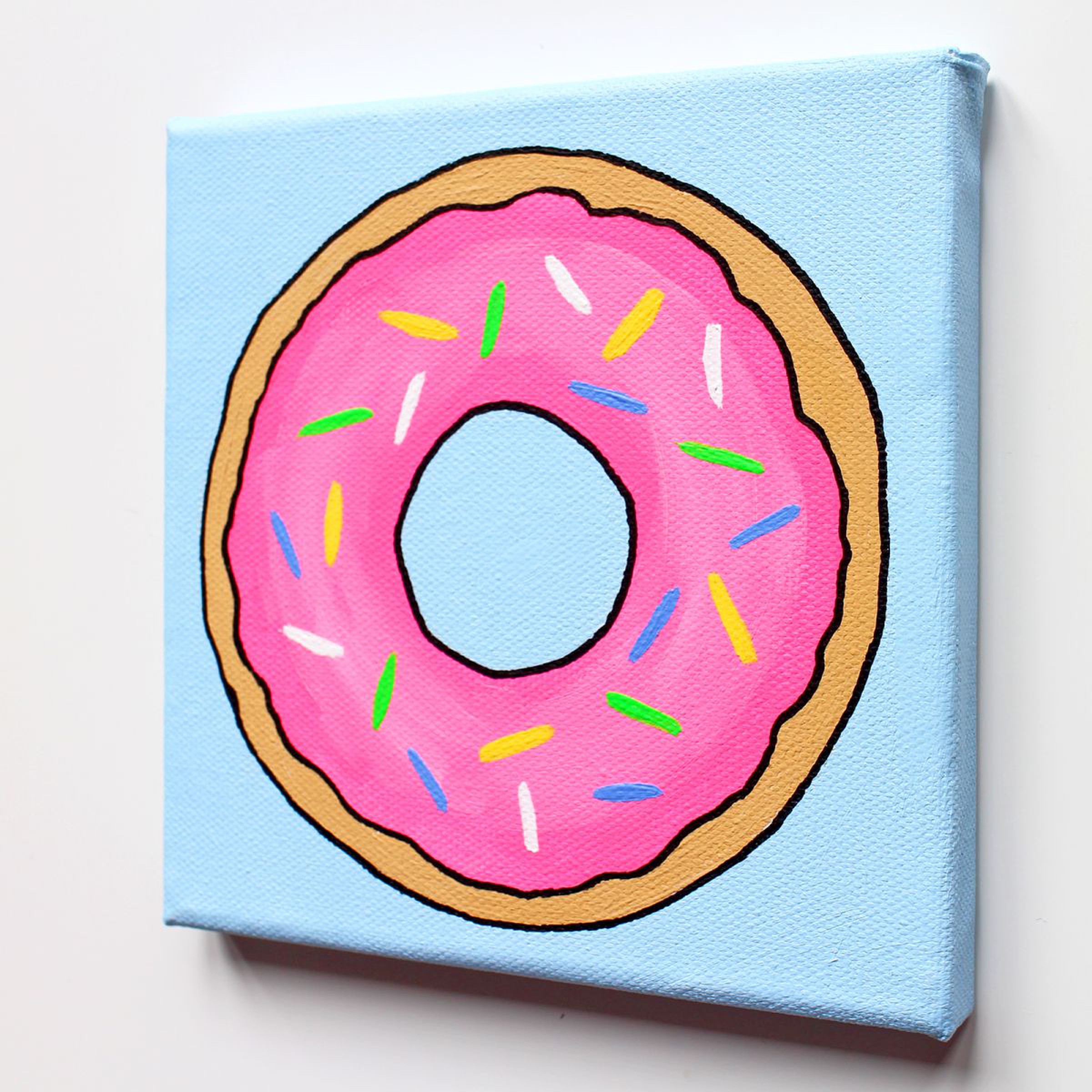Donut Pop Art Painting On Miniature Canvas Artfinder In the demo i have premixed a few colours to get us started, you can see this. donut pop art painting on miniature canvas