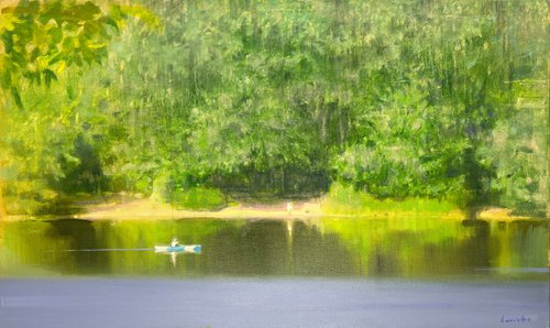 White and Blue Canoe (From the Series “The Seasons”, Summer) by Alexander Levich