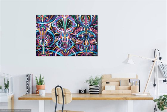 ENERGY 6622 - oil abstract painting on stretched canvas
