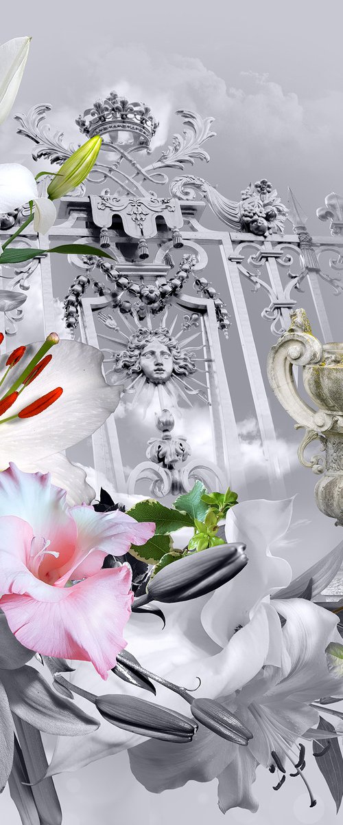 Gardens of Versailles II - photo collage, digital print by Elena Smurova