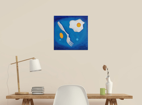 Still life with baked egg