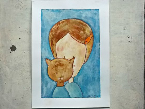 girl with  cat