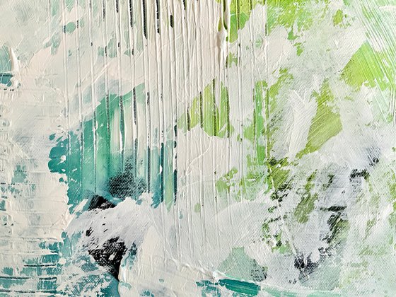 Beyond the sea no. 2523 green & white abstract