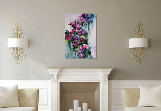 Textured Roses Oil Painting