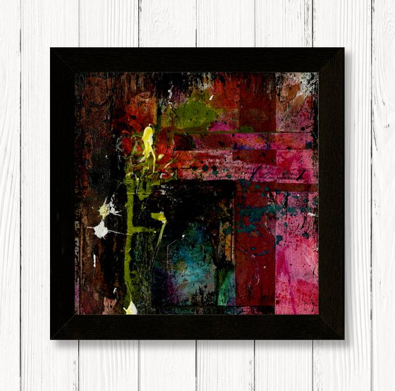 Collage Poetry 16 - Framed Mixed Media Abstract Art by Kathy Morton Stanion