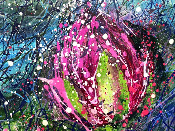 Abstract Peony Flowers Painting Colorful flowers Painting, Impressionist Painting, Floral Painting Modern abstract Large Art for Living Room