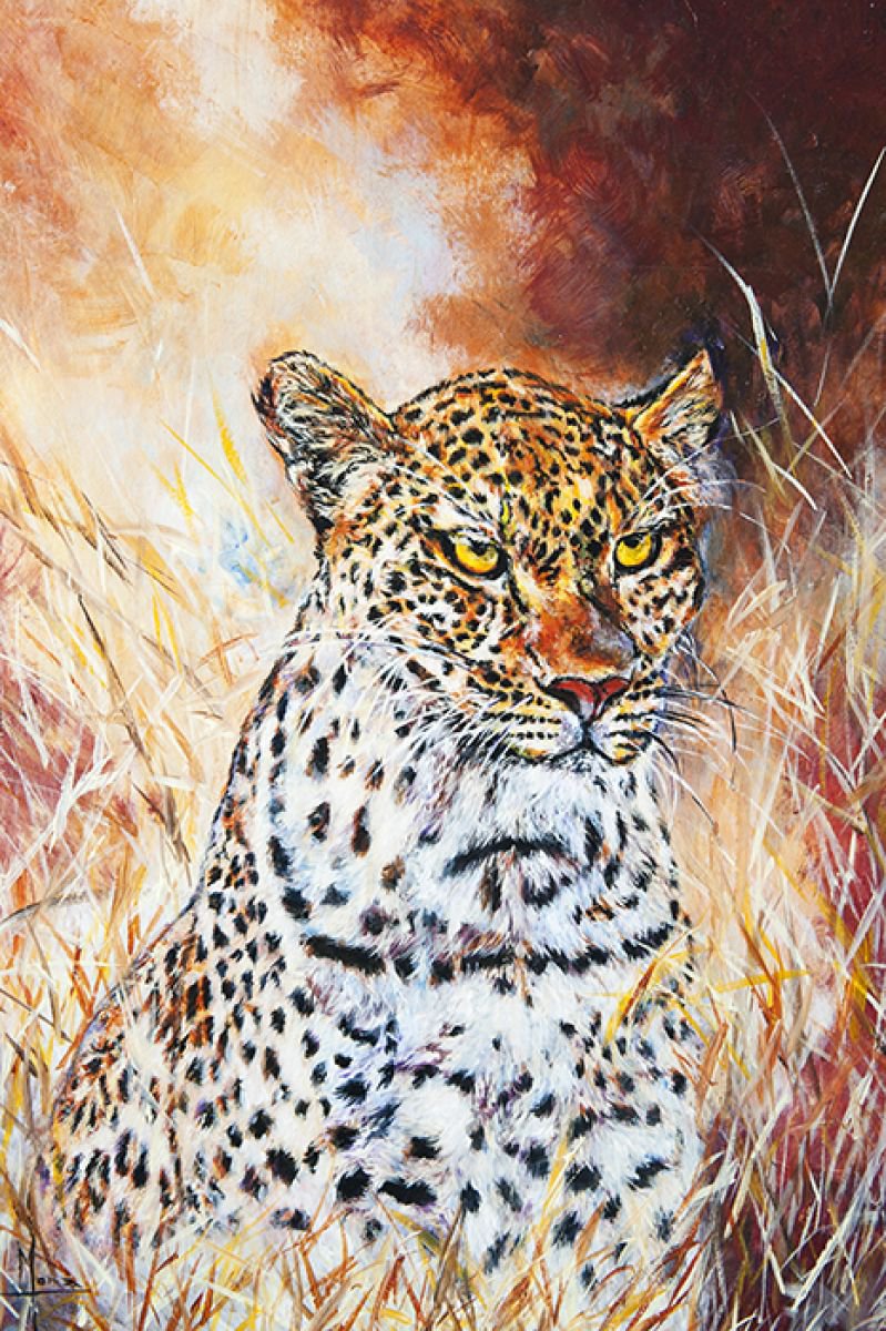 Leopard Acrylic painting by Anna Sidi-Yacoub | Artfinder