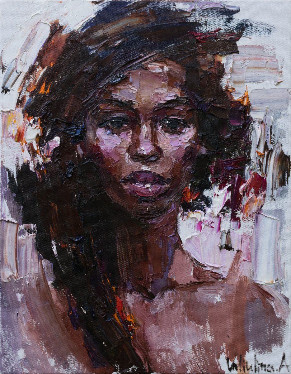 African Woman Portrait Original Oil Painting Artfinder