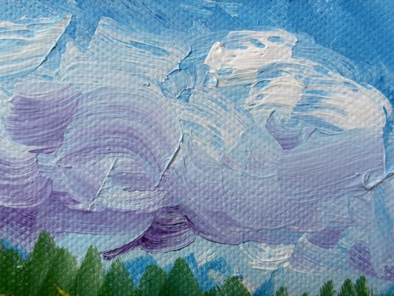 Lake in the forest. Pleinair