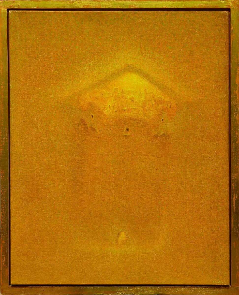 Surrealistic Cityscapes Oil Painting By Alexander Levich, 52 X 64, Street Of Mercy, Original Artwork