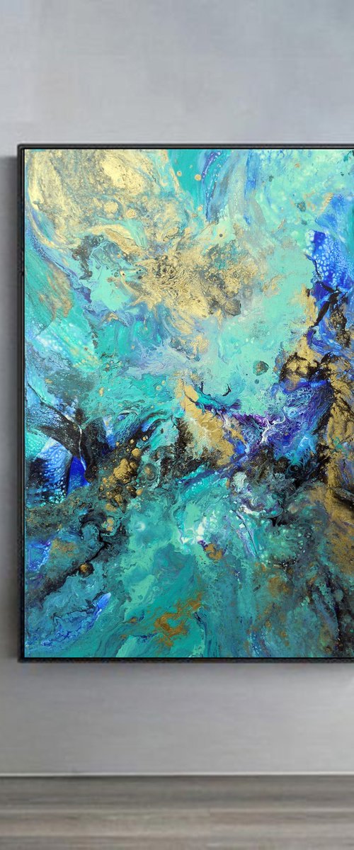 On the ocean's edge by Areti Ampi