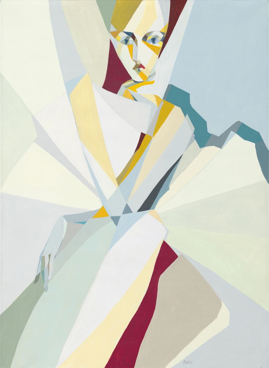 Geometric Painting , Ballet Repose By Paola Minekov, 22 X 30, Artwork For Sale On Artfinder