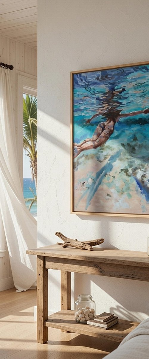 " UNDERWATER GIRL SWIMMING  " by Monika Luniak