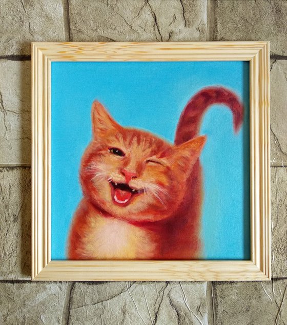 Funny sly cat