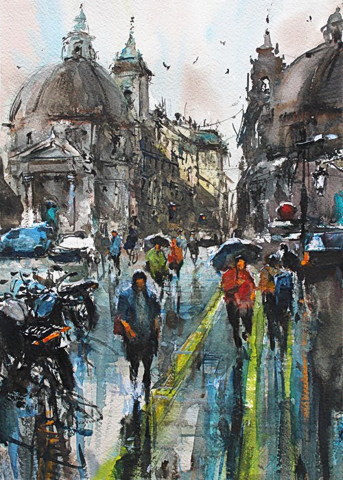 Walking in piazza Navona by Maximilian Damico