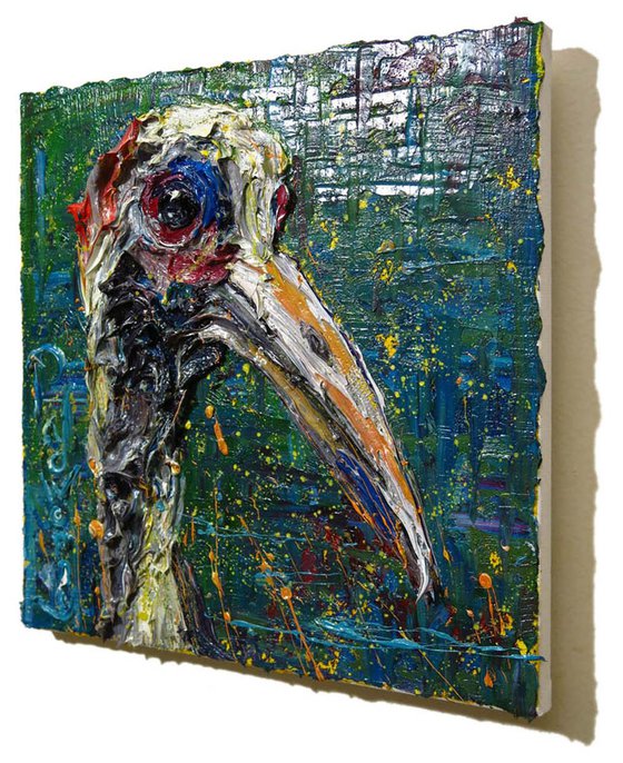 UNTITLED x1190 - Original oil painting bird landscape nature signed