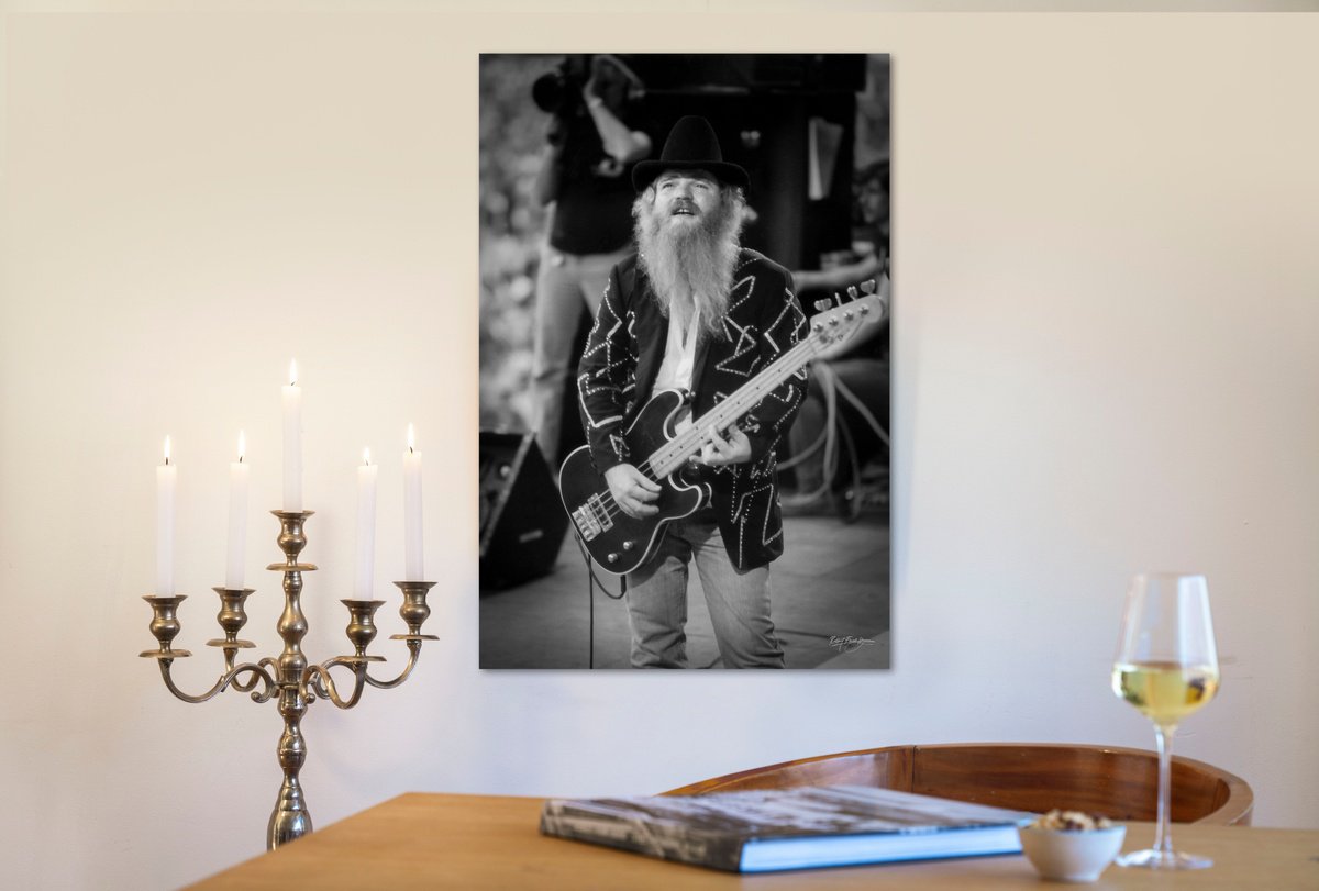 Photorealistic Photograph , Dusty Hill - Zz Top By Robbert Frank Hagens, 28 X 41, Artwork For Sale On Artfinder