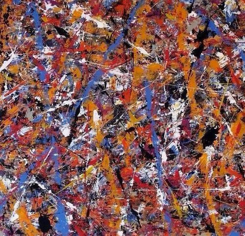 Abstract CONTEMPORARY Hand Painted ACRYLIC PAINTING on CANVAS by M.Y. by Max Yaskin