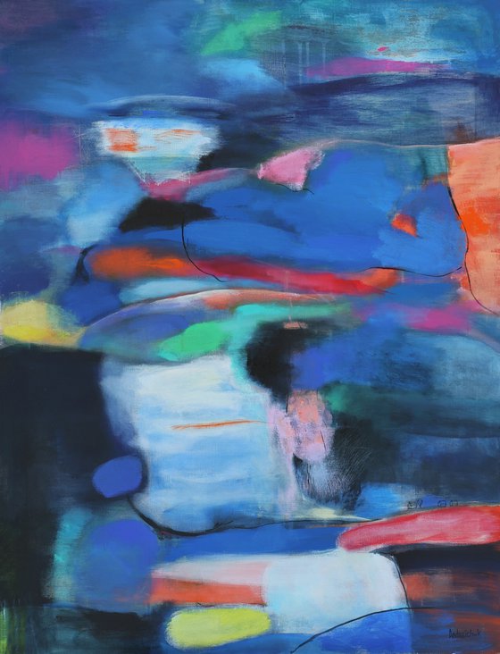 landscape with blue and yellow