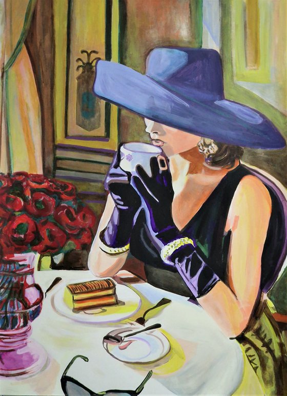 Lady with hat / 100 x 70 cm