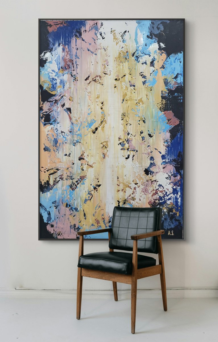 Abstract Acrylic Painting By Alex Senchenko, 39 X 59, Abstract 2512, Original Artwork