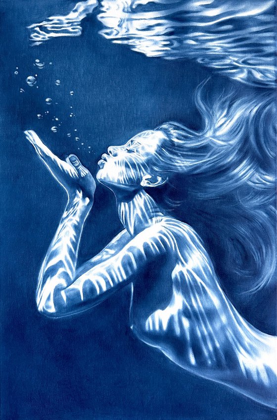 Mermaid's Kiss – Underwater Female in Blue