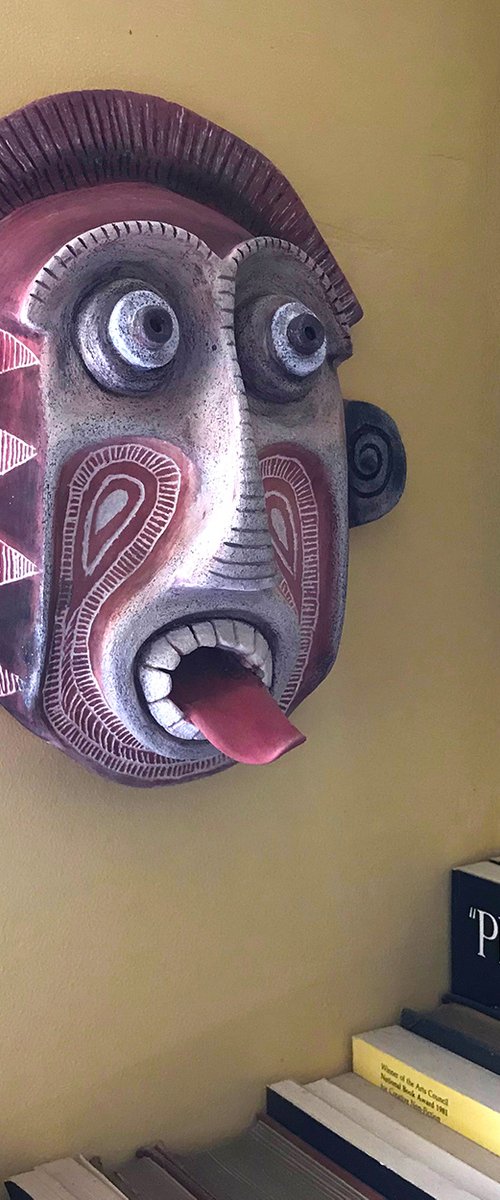 Primitive Style Ceramic Mask Three by Michael Woods