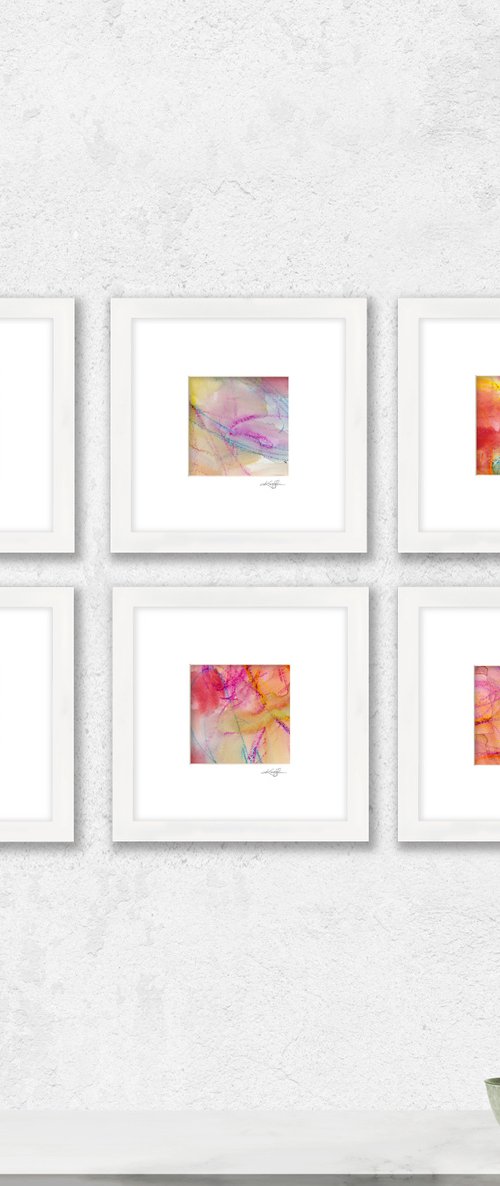 Lullaby Collection 1 - Set of 6 Abstract Paintings in Mats by Kathy Morton Stanion by Kathy Morton Stanion