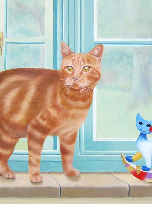Trompe L'oeil of Cat. by Sophie Colmer-Stocker