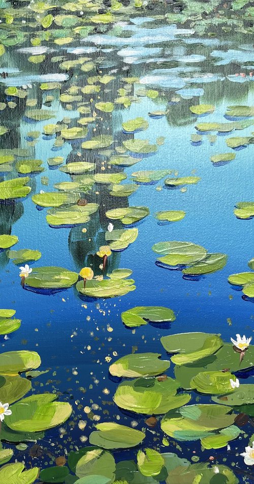 Water lilies on the mirror by Yevheniia Salamatina