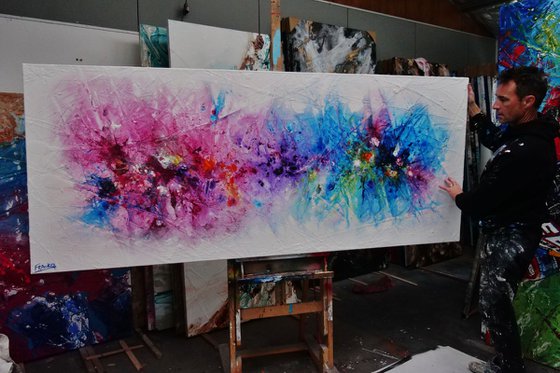 In The Bouquet 240cm x 100cm Huge Colourful Texture Abstract Art